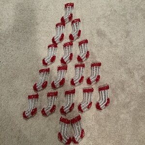 Fortunoff - Red and Clear Holiday Stocking Ornaments